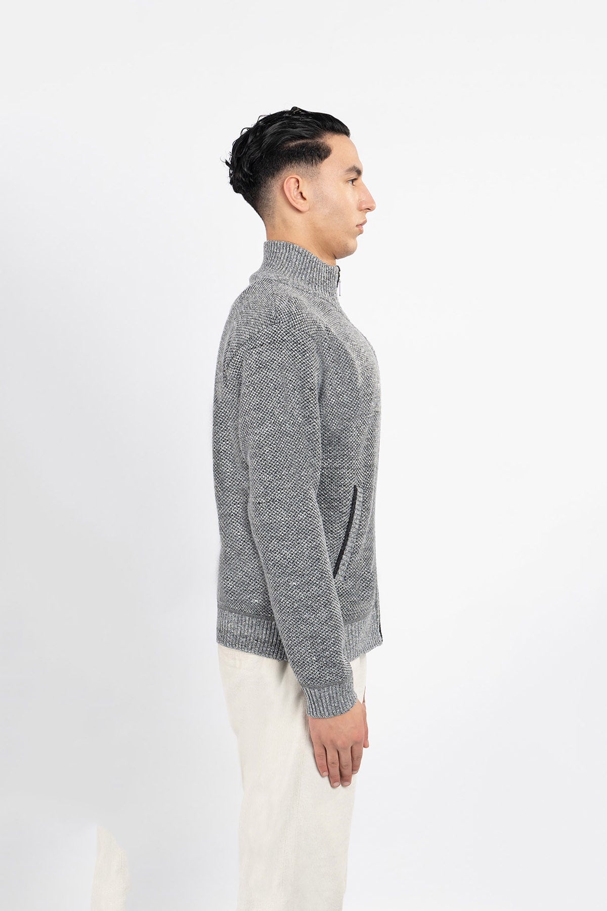 Scott Cashmere Men's Cardigan Exclusive Design - Grey