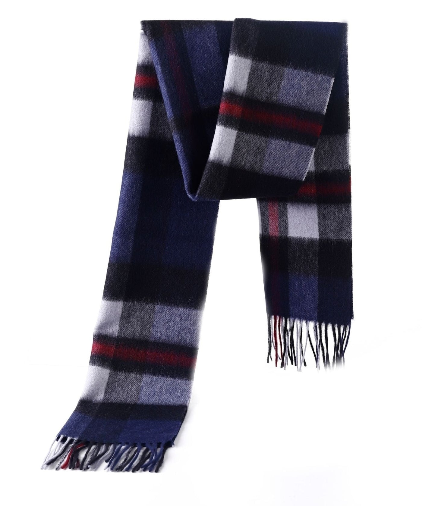 100% Pure Cashmere Scarf Scottish Design Navy - Big Size