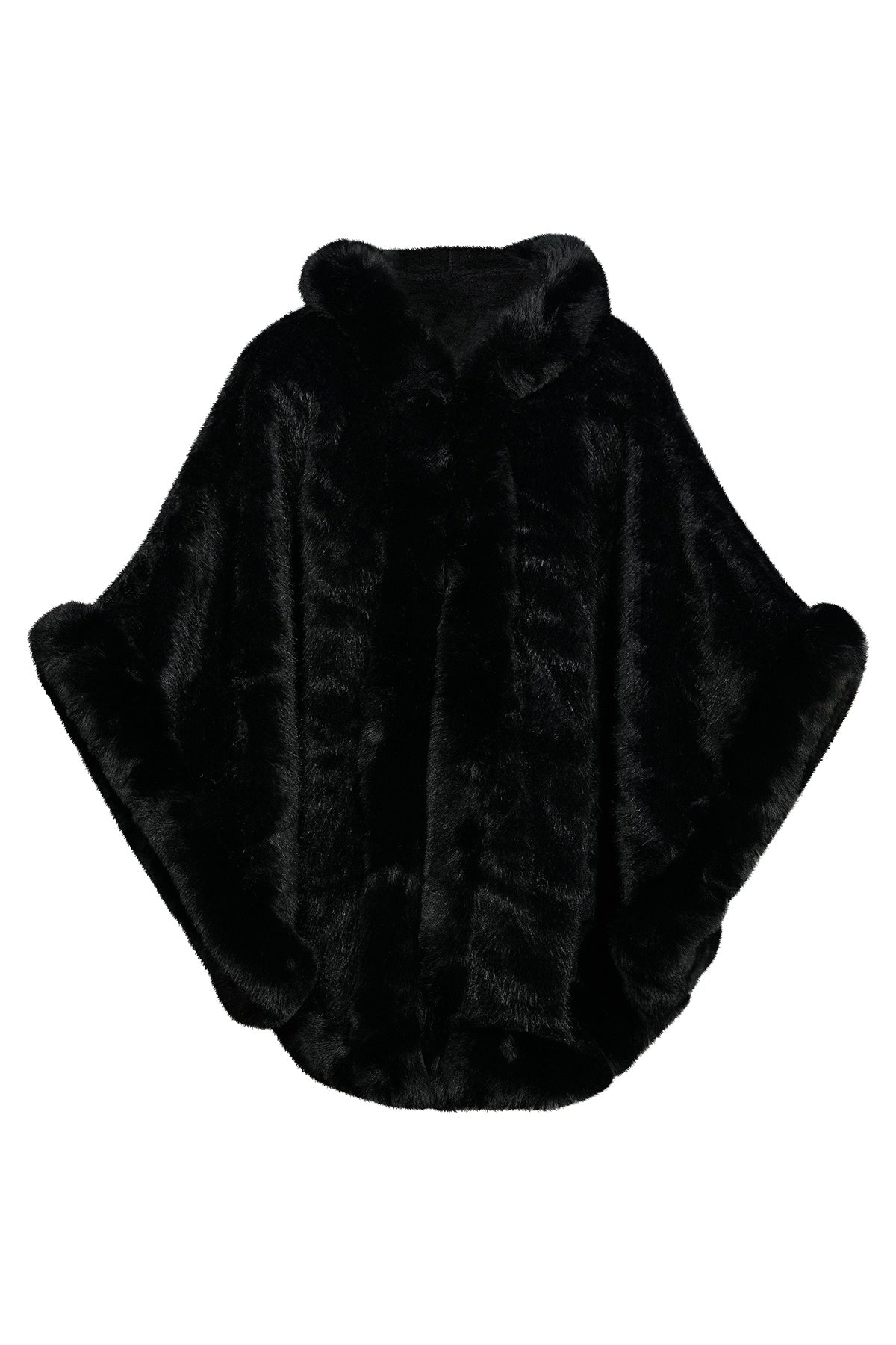 Scott Cashmere Women's Hooded Cape Exclusive Design - Black