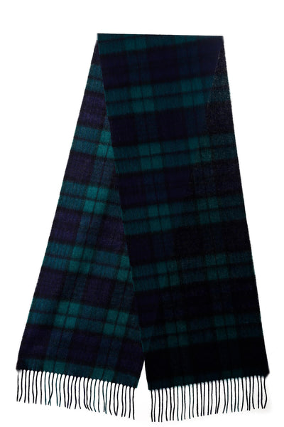 100% Pure Cashmere Scarf Design Black Watch Tartan - Big Size