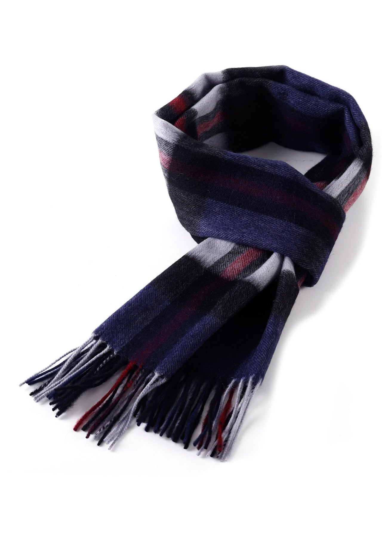 100% Pure Cashmere Scarf Scottish Design Navy - Big Size