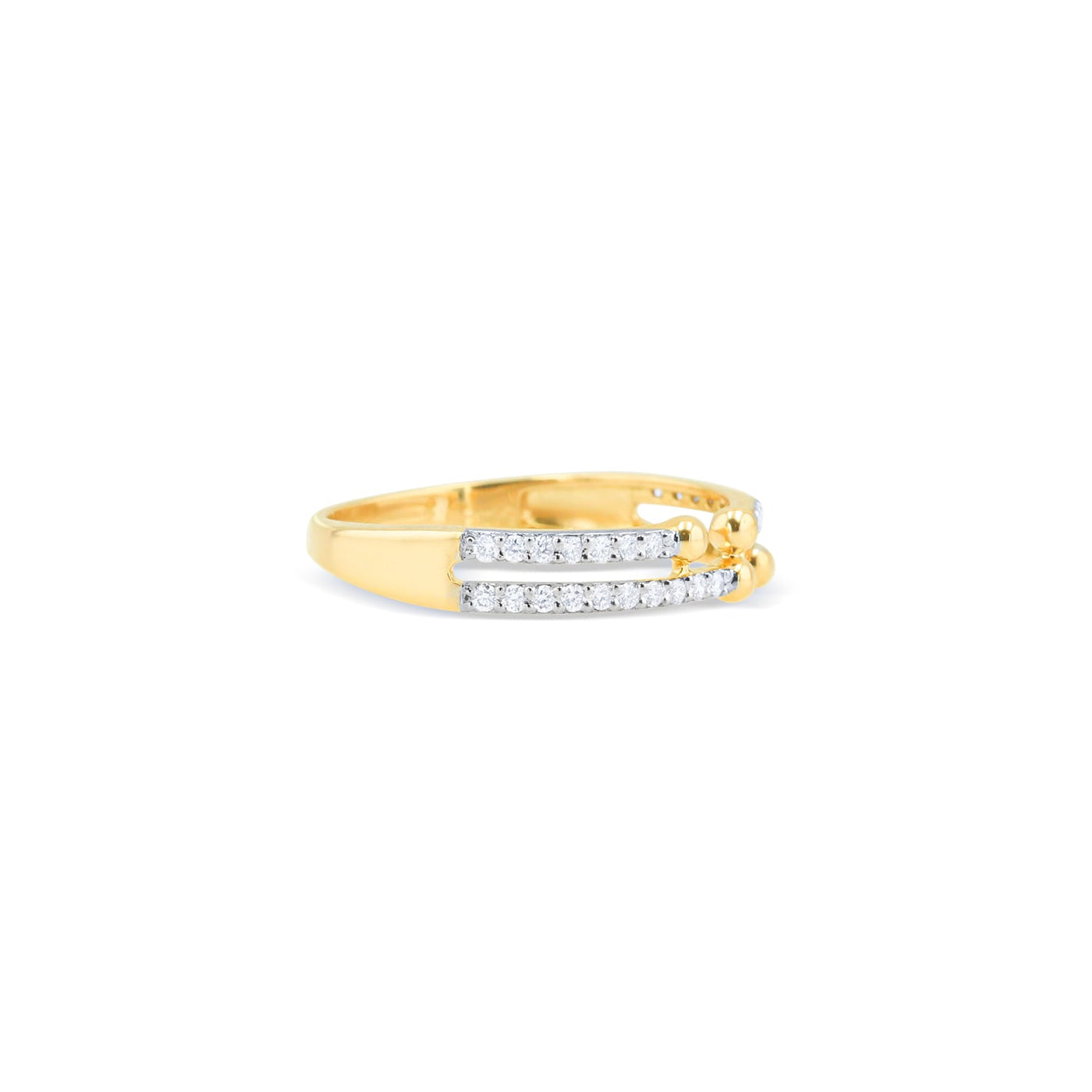 Lucchi 18k White and Yellow Gold with Diamond - Ring Style 54 (Size 14)