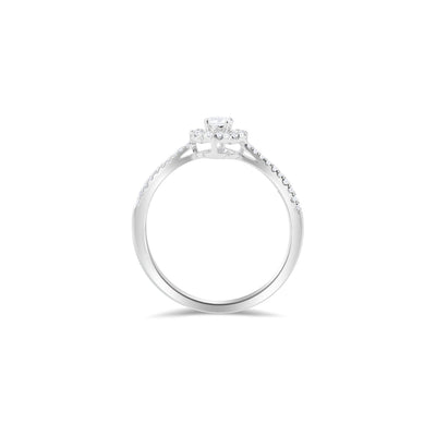 Lucchi 18k White Gold with Diamond - Ring Style 58 (Size 15)