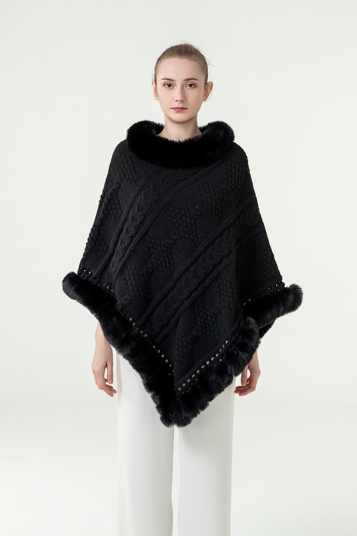 Women's Poncho Exclusive Design - Black