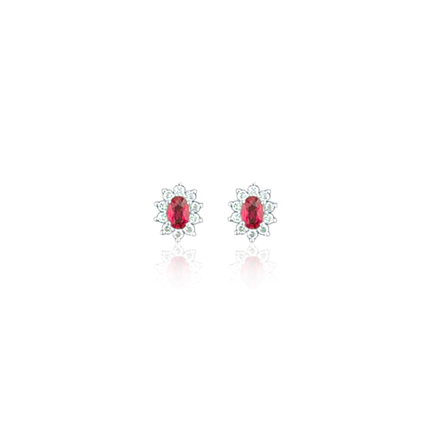 Lucchi 18k White Gold with Ruby and Diamonds - Earring Style 6