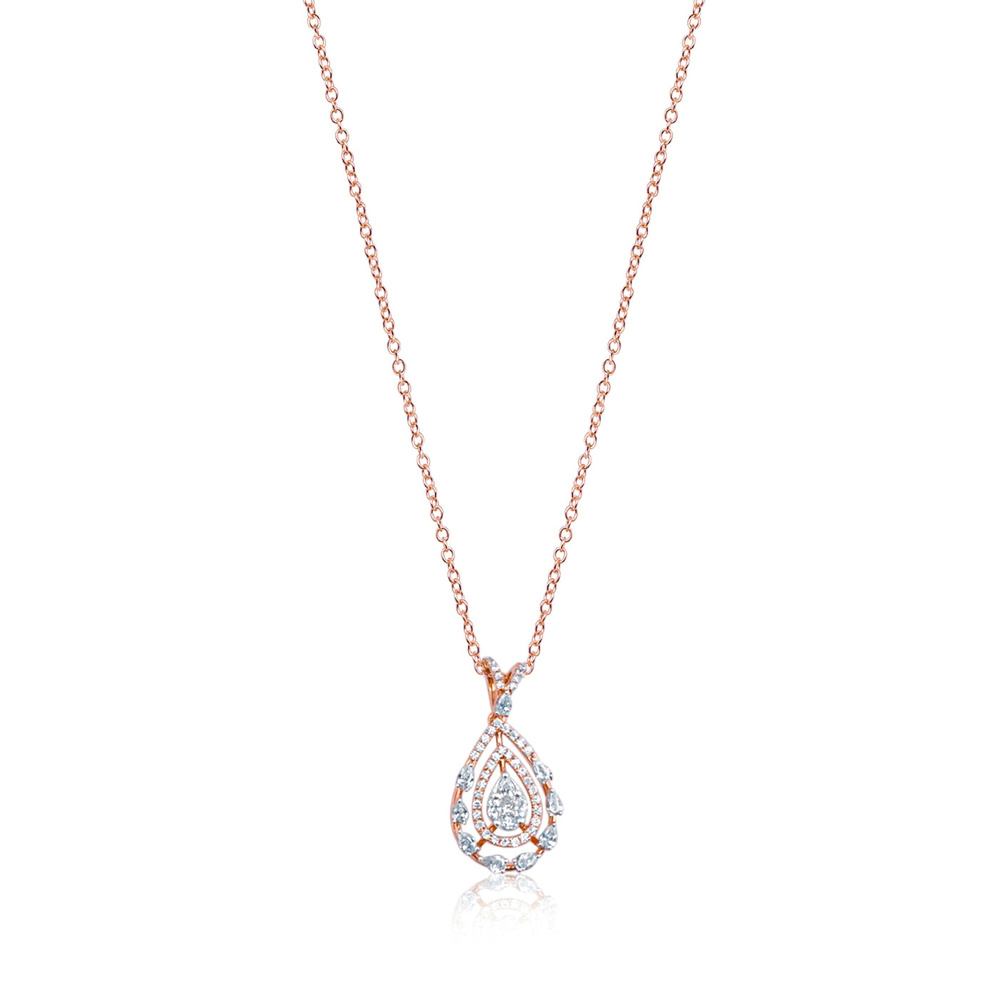 Lucchi 18k Rose Gold with Diamond - Pendant Style 10