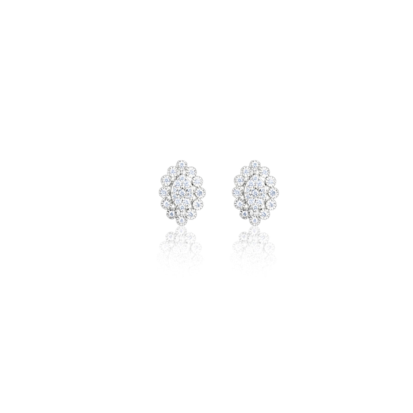 Lucchi 18k White Gold with Diamond - Earring Style 12