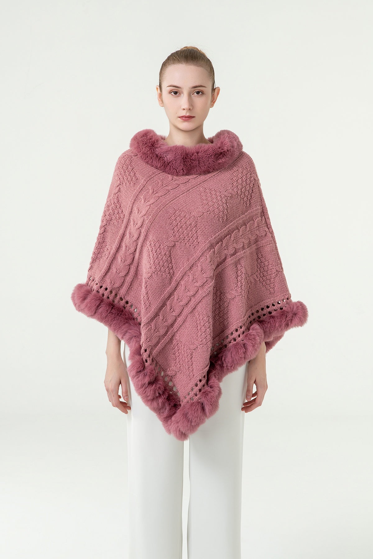 Women's Poncho Exclusive Design - Pink