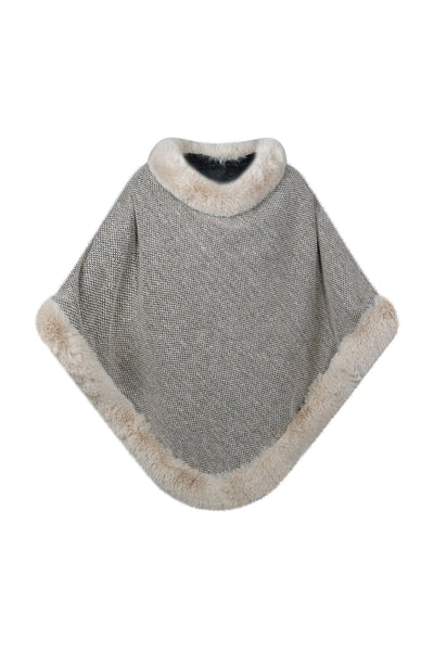 Scott Cashmere Women's Poncho Exclusive Design - Grey