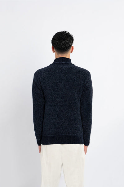 Scott Cashmere Men's Cardigan Exclusive Design - Blue