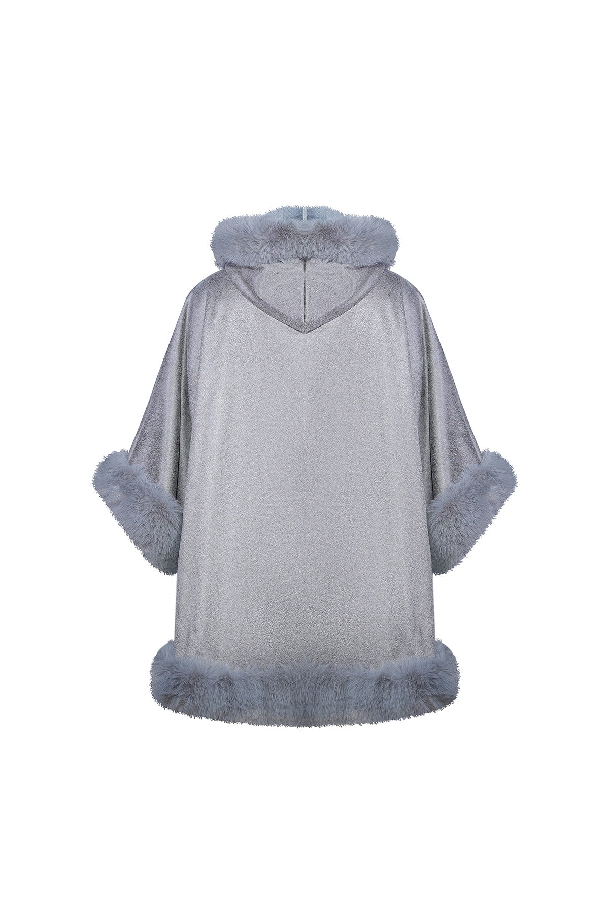 Scott Cashmere Women's Hooded Cape Exclusive Design - Grey