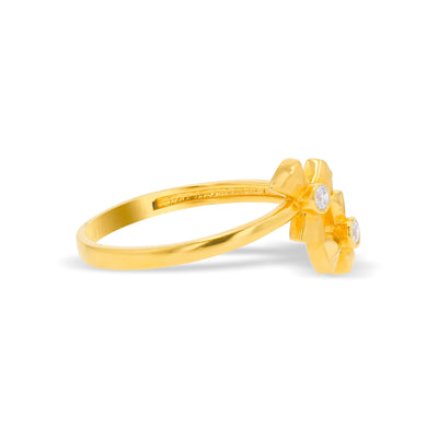 Lucchi 22k Yellow Gold with Stone - Ring Style 80