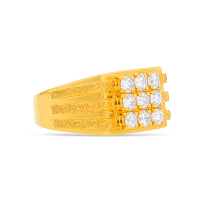 Lucchi 22k Yellow Gold with Stone - Ring Style 67 (Men's Ring)