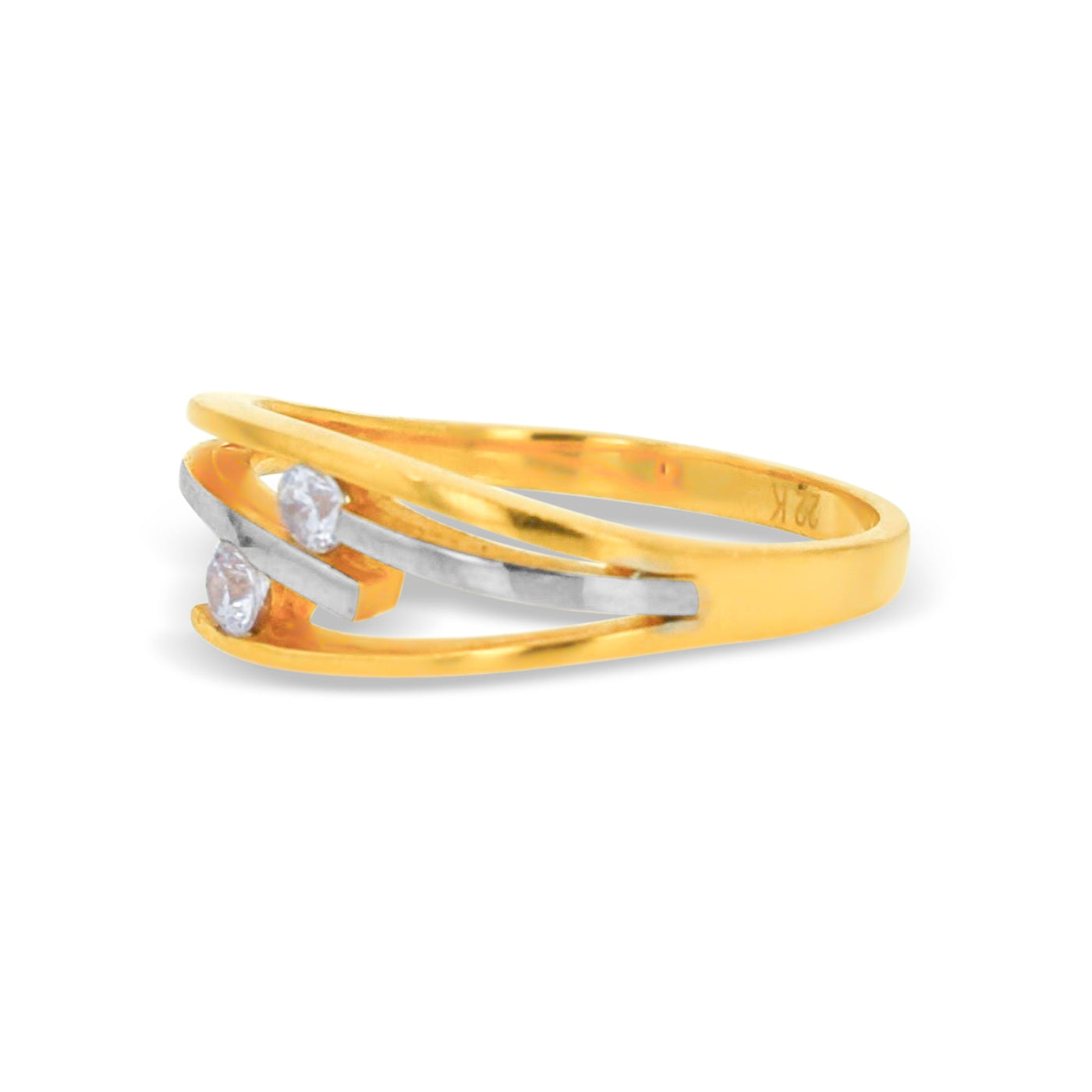 Lucchi 22k Yellow and White Gold with Stone - Ring Style 86