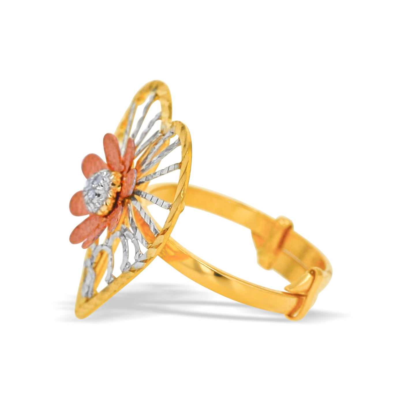 Lucchi 22k Yellow, White, and Rose Gold - Ring Style 90