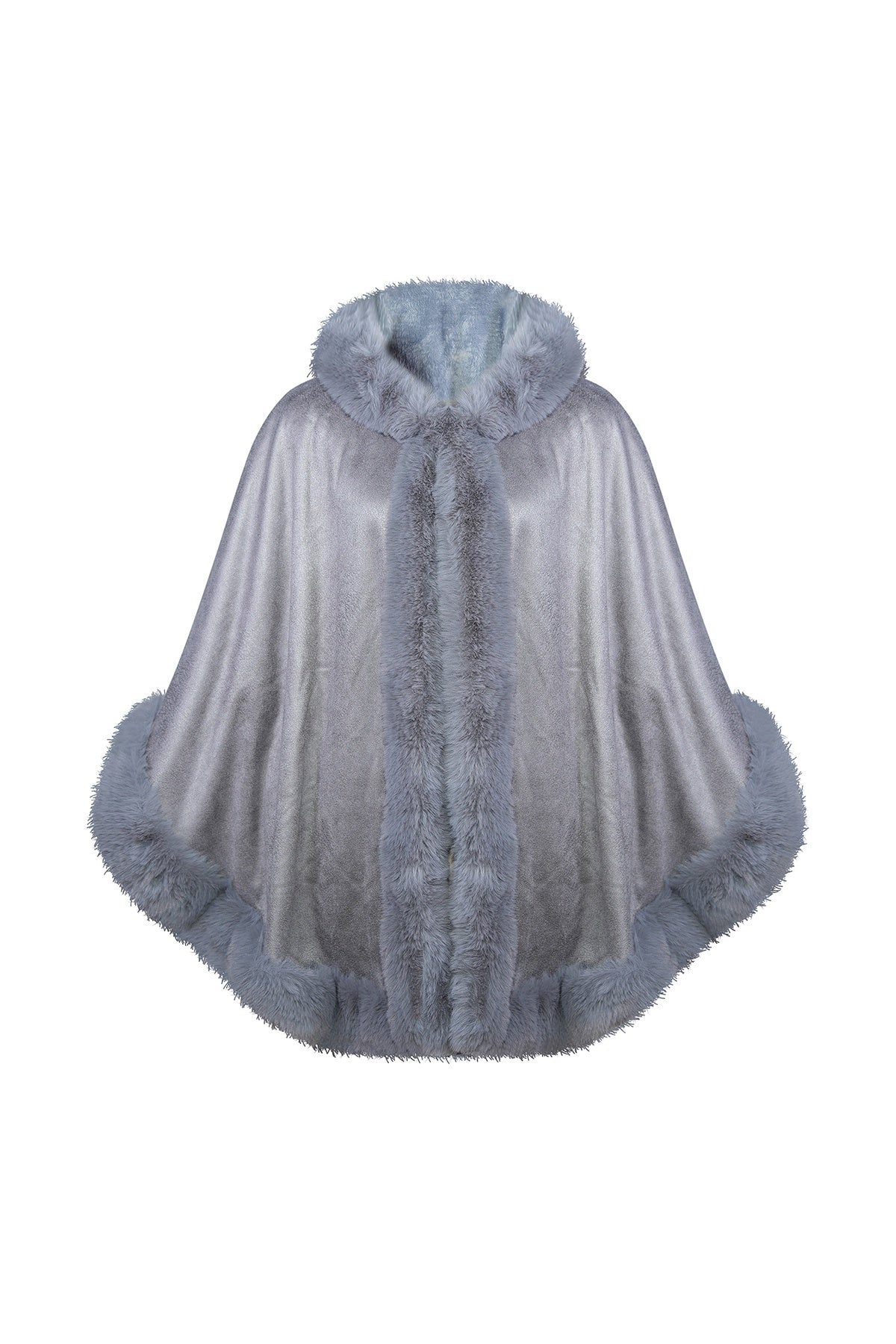 Scott Cashmere Women's Hooded Cape Exclusive Design - Grey