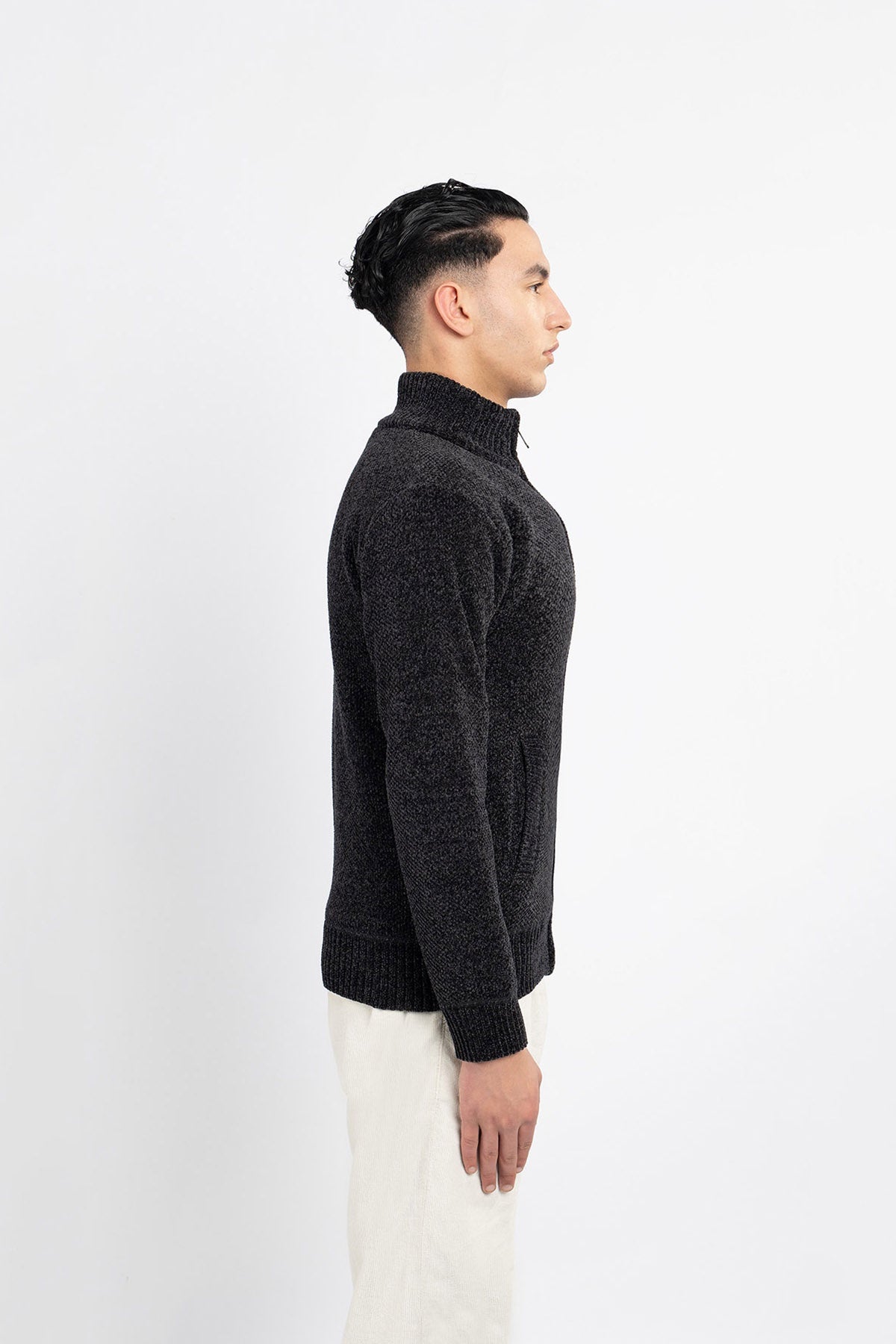 Scott Cashmere Men's Cardigan Exclusive Design - Black