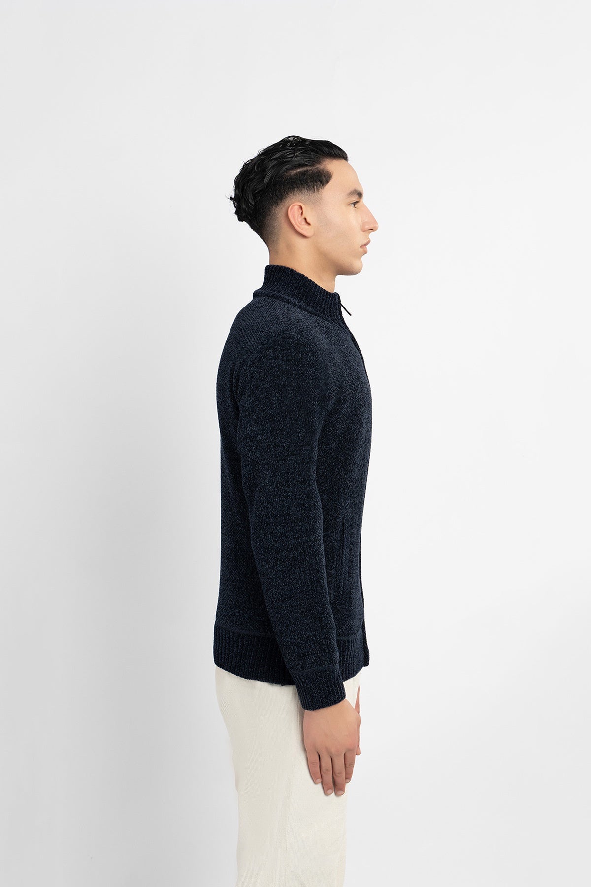 Scott Cashmere Men's Cardigan Exclusive Design - Blue