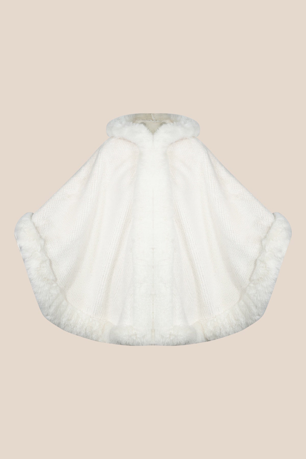 Scott Cashmere Women's Hooded Cape Exclusive Design - White