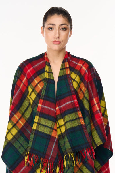 Tartan Cape Lambswool Poncho Buchanan 100% Pure Lambswool