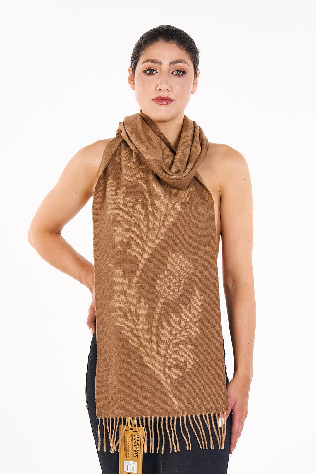 Scarf Reversible Scottish Thistle Camel – Scott Cashmere