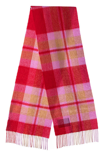 100% Pure Lambswool Scarf DC Red/Camel