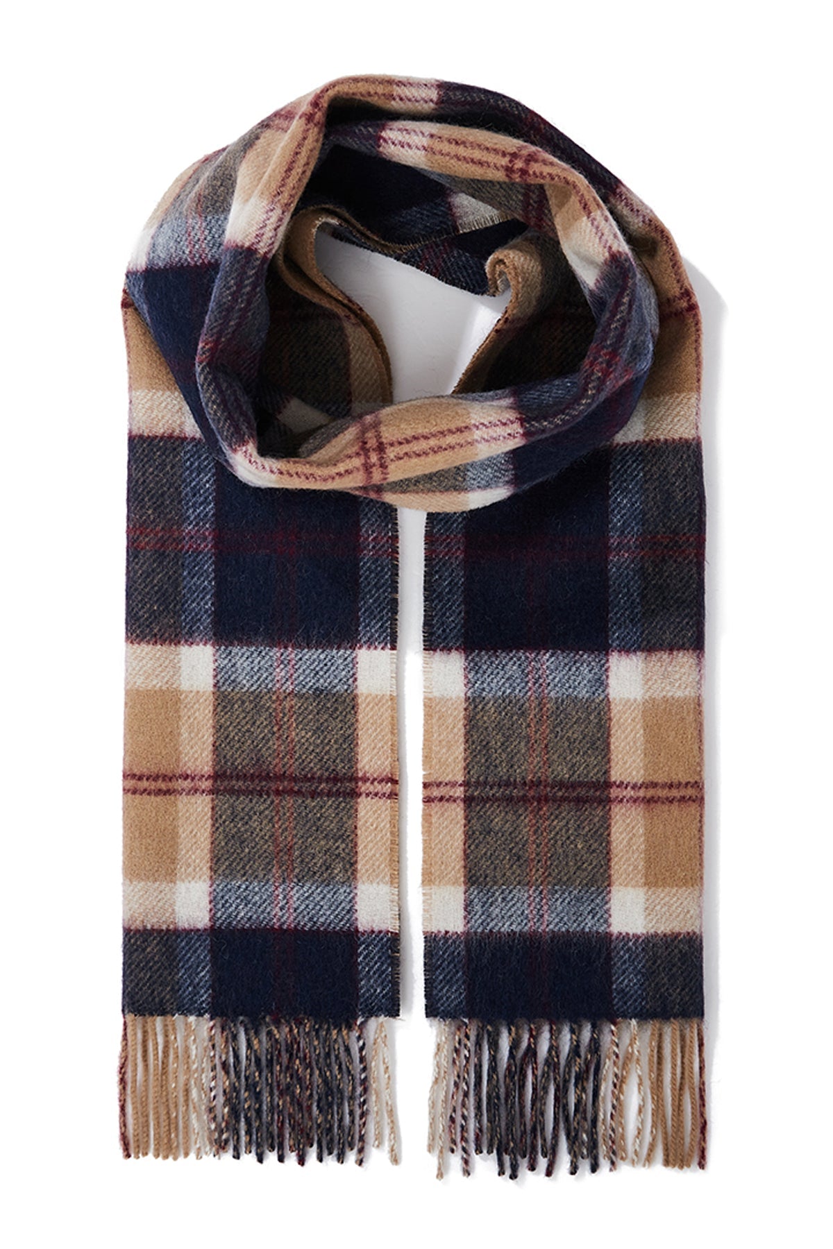 Reversible Scarf Bannockbane Navy 100% Pure Lambswool