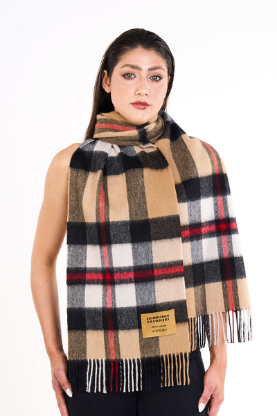 Reversible Scarf DC Design Camel 100% Pure Lambswool