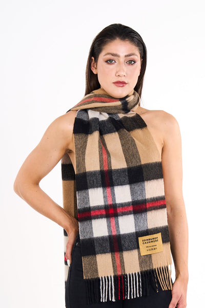 Reversible Scarf DC Design Camel 100% Pure Lambswool