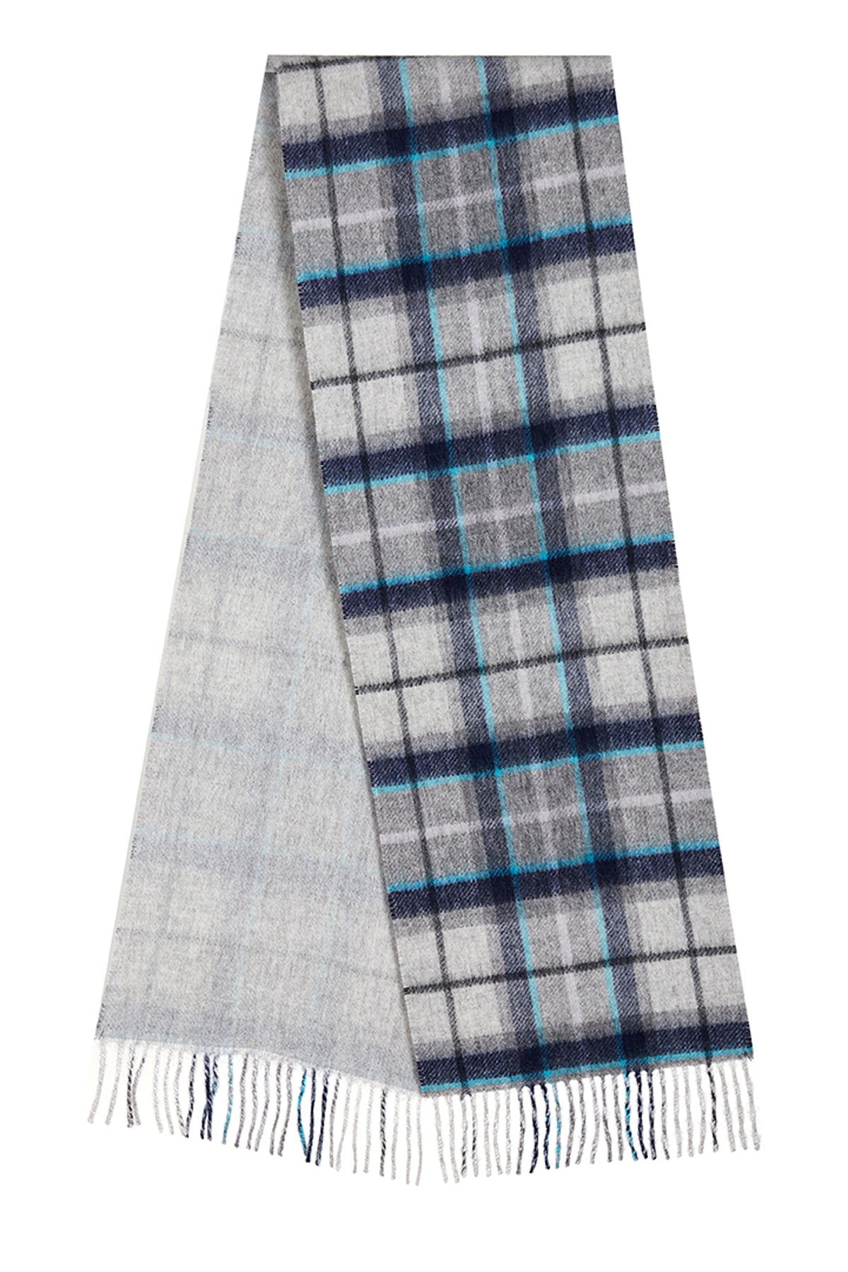 Reversible Scarf Grey Tweed 100% Pure Lambswool