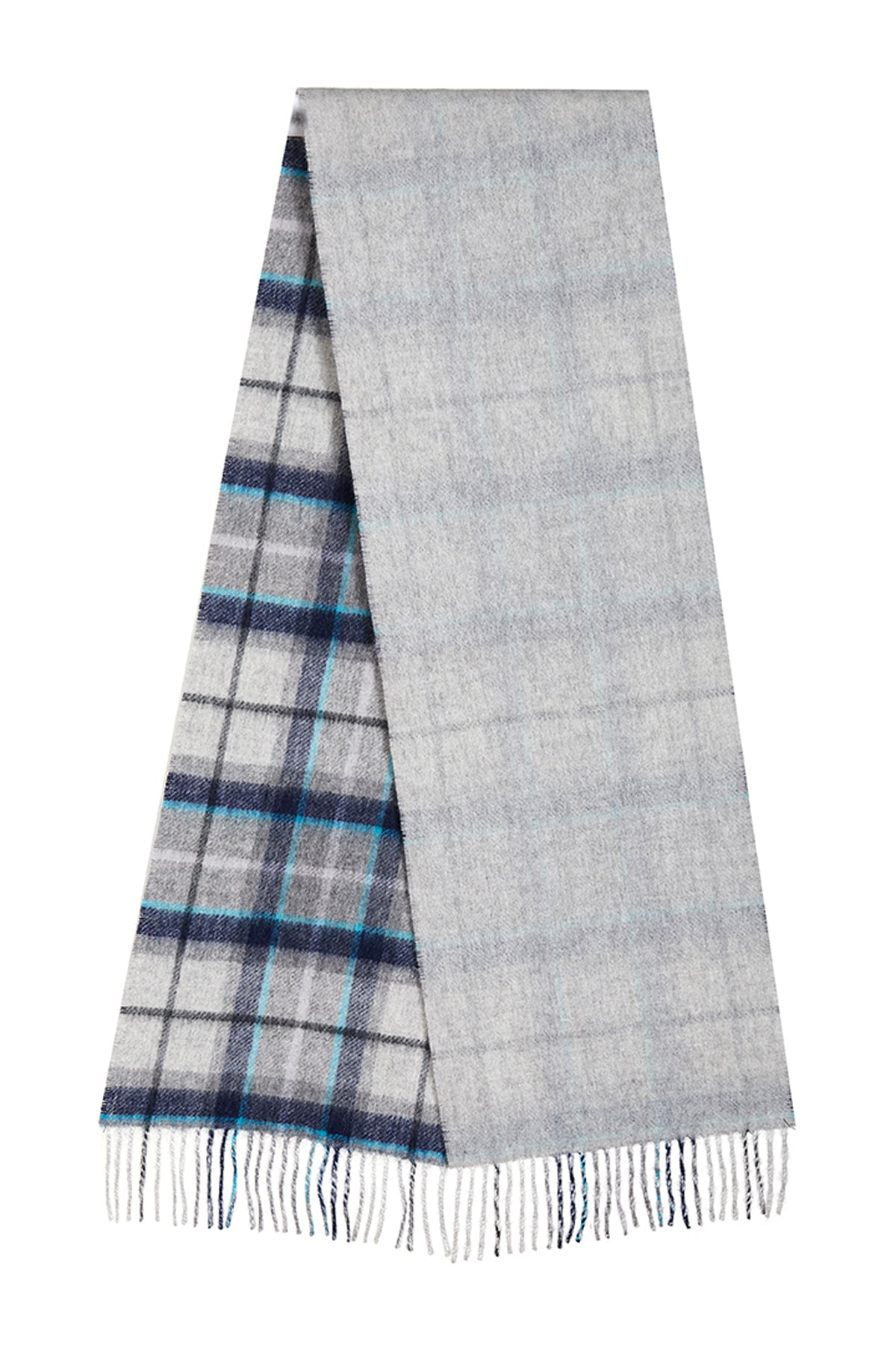 Reversible Scarf Grey Tweed 100% Pure Lambswool