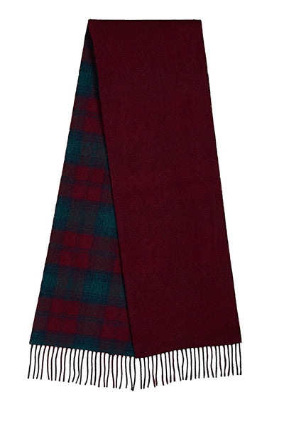 Reversible Scarf Lindsay Burgundy 100% Pure Lambswool