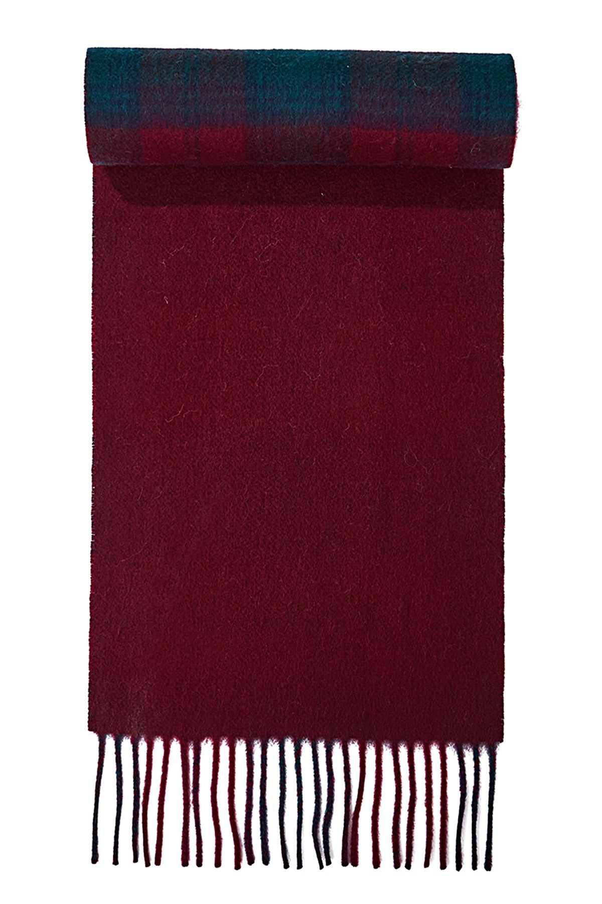 Reversible Scarf Lindsay Burgundy 100% Pure Lambswool