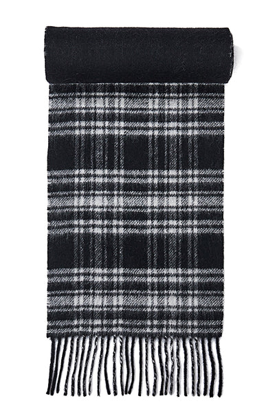 Reversible Scarf Menzies Black 100% Pure Lambswool