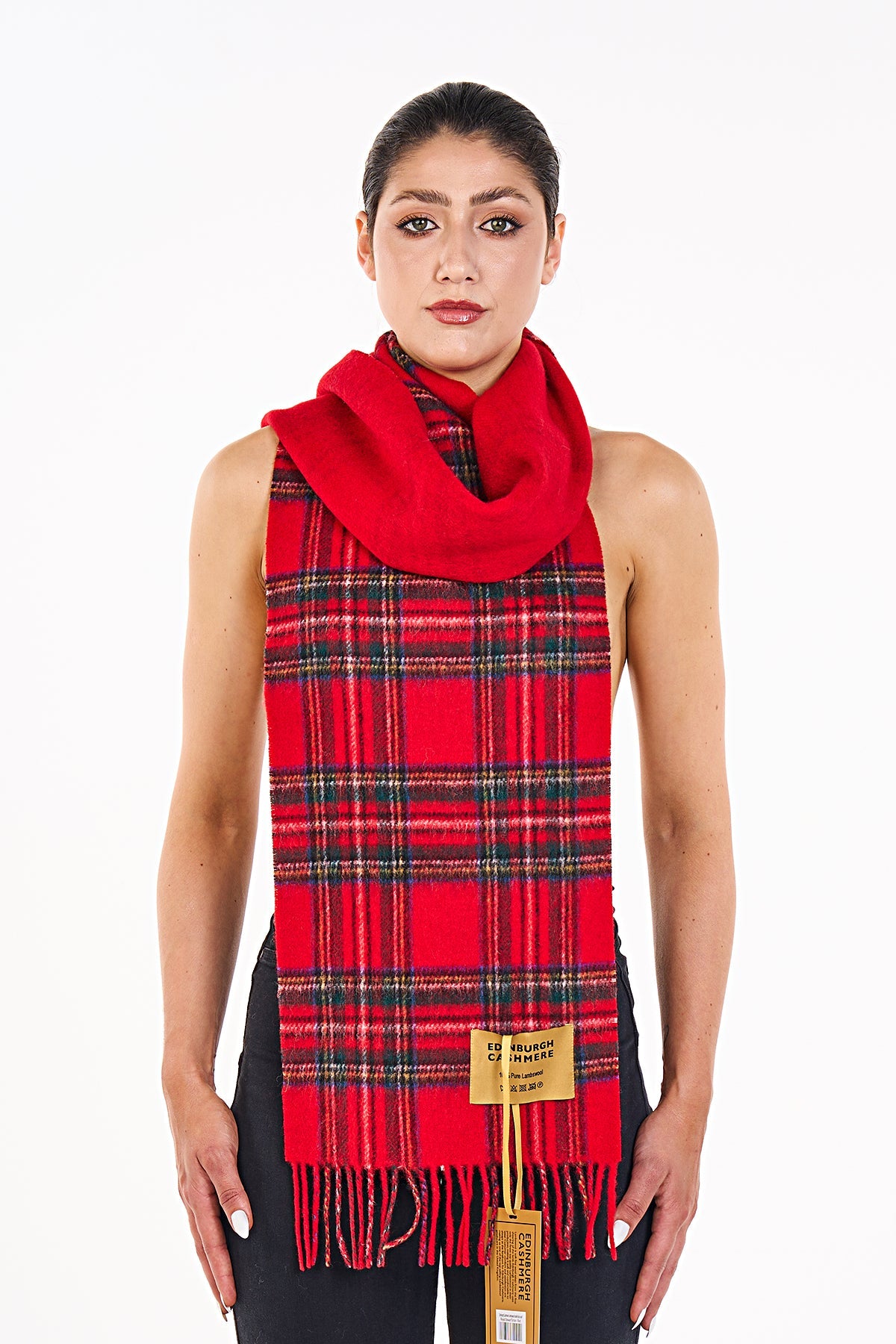 Reversible Scarf Royal Stewart Red 100% Pure Lambswool