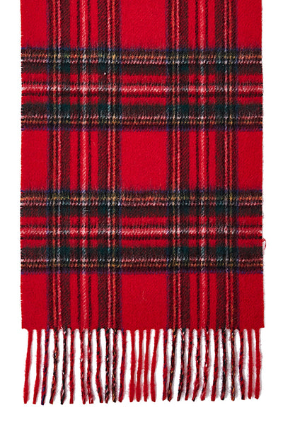 Reversible Scarf Royal Stewart Red 100% Pure Lambswool