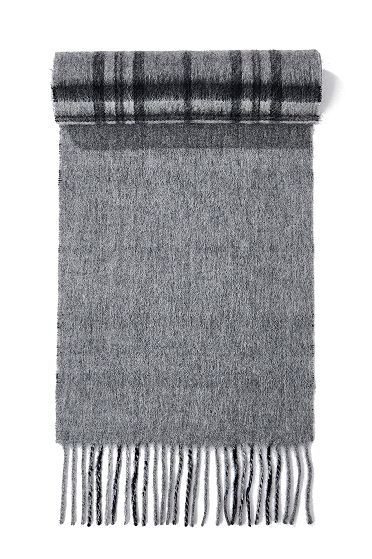 Scarf 100% Pure  wool Scottish Design Thomson Grey  Reversible