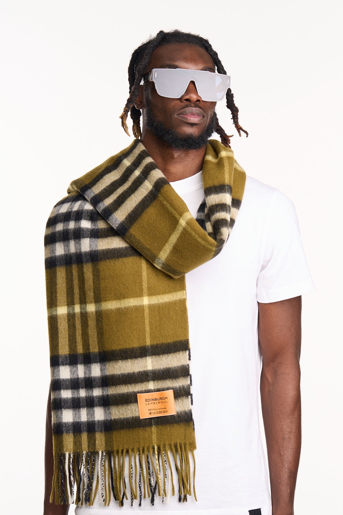Scarf DC Classic Green Oversized Wrap 100% Pure Lambswool