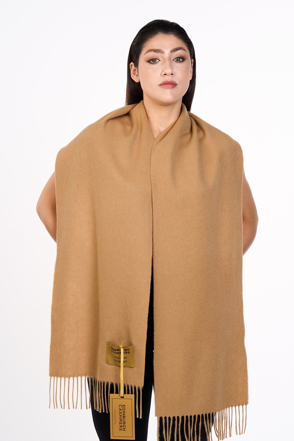 Scarf Plain Camel 100% Pure Lambswool