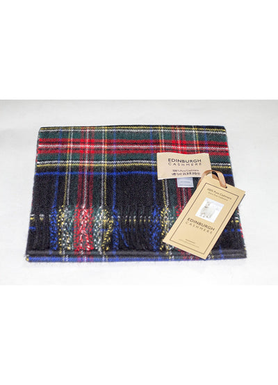スチュワート ブラック - スコットランド製スカーフ 100% ピュア カシミア