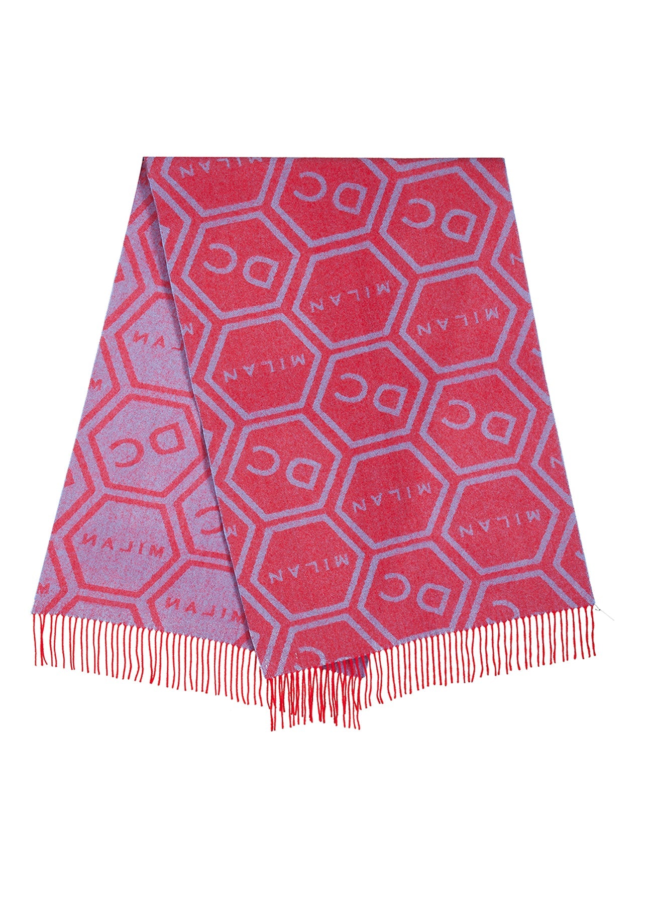 DC Monogram Red Stole 100% Pure Lambswool