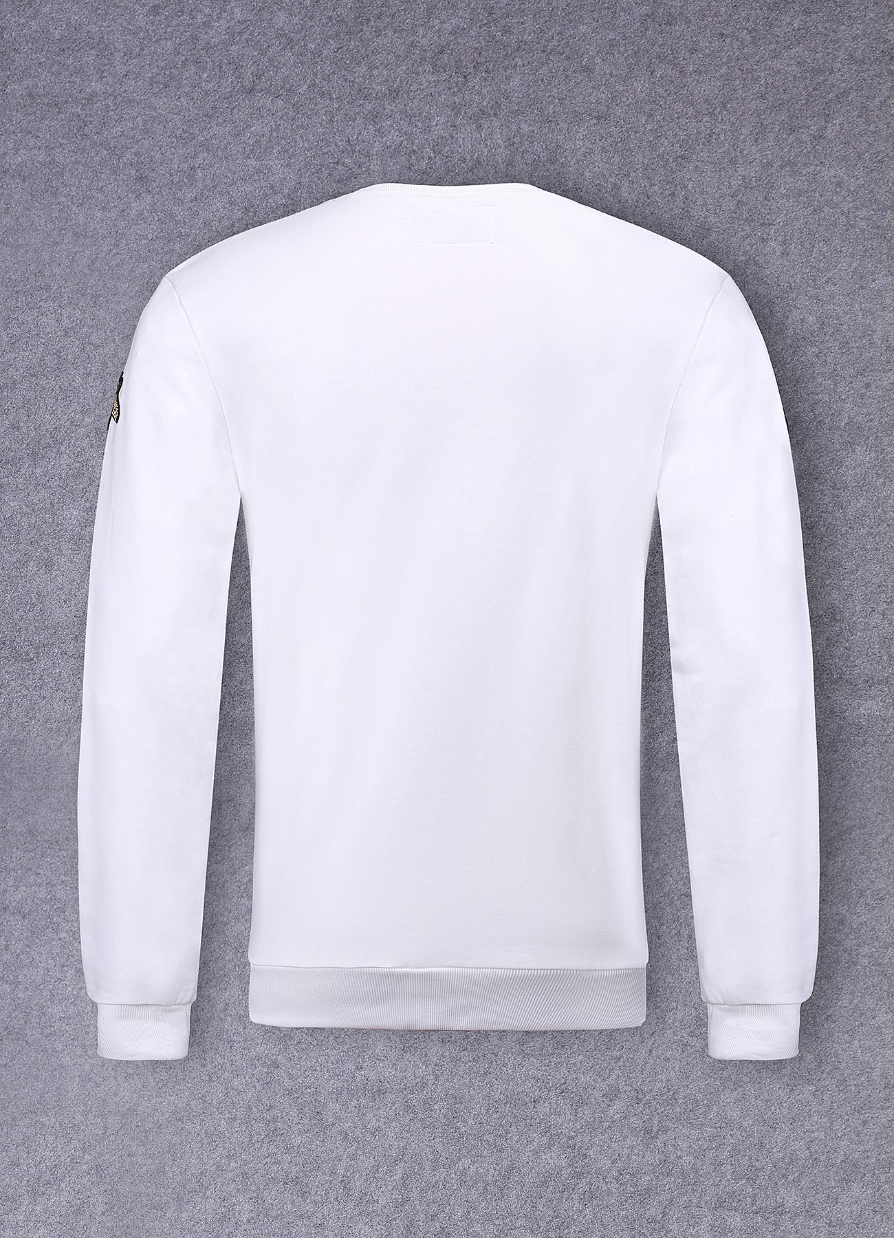 ビッグロゴ刺繍ホワイトコットンスウェットシャツ
