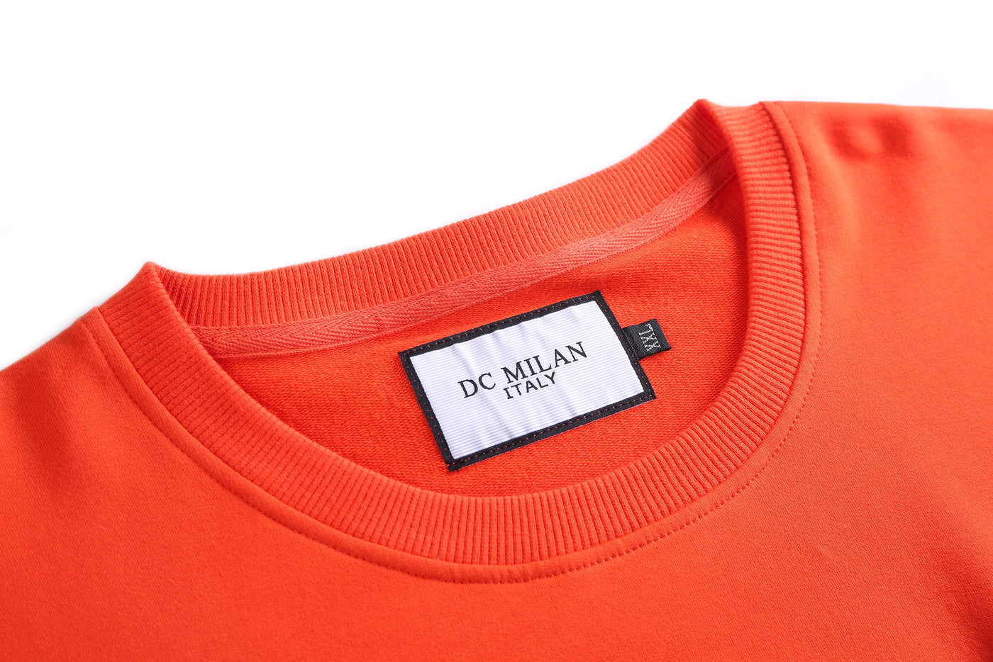 ビッグロゴ刺繍オレンジコットンスウェットシャツ