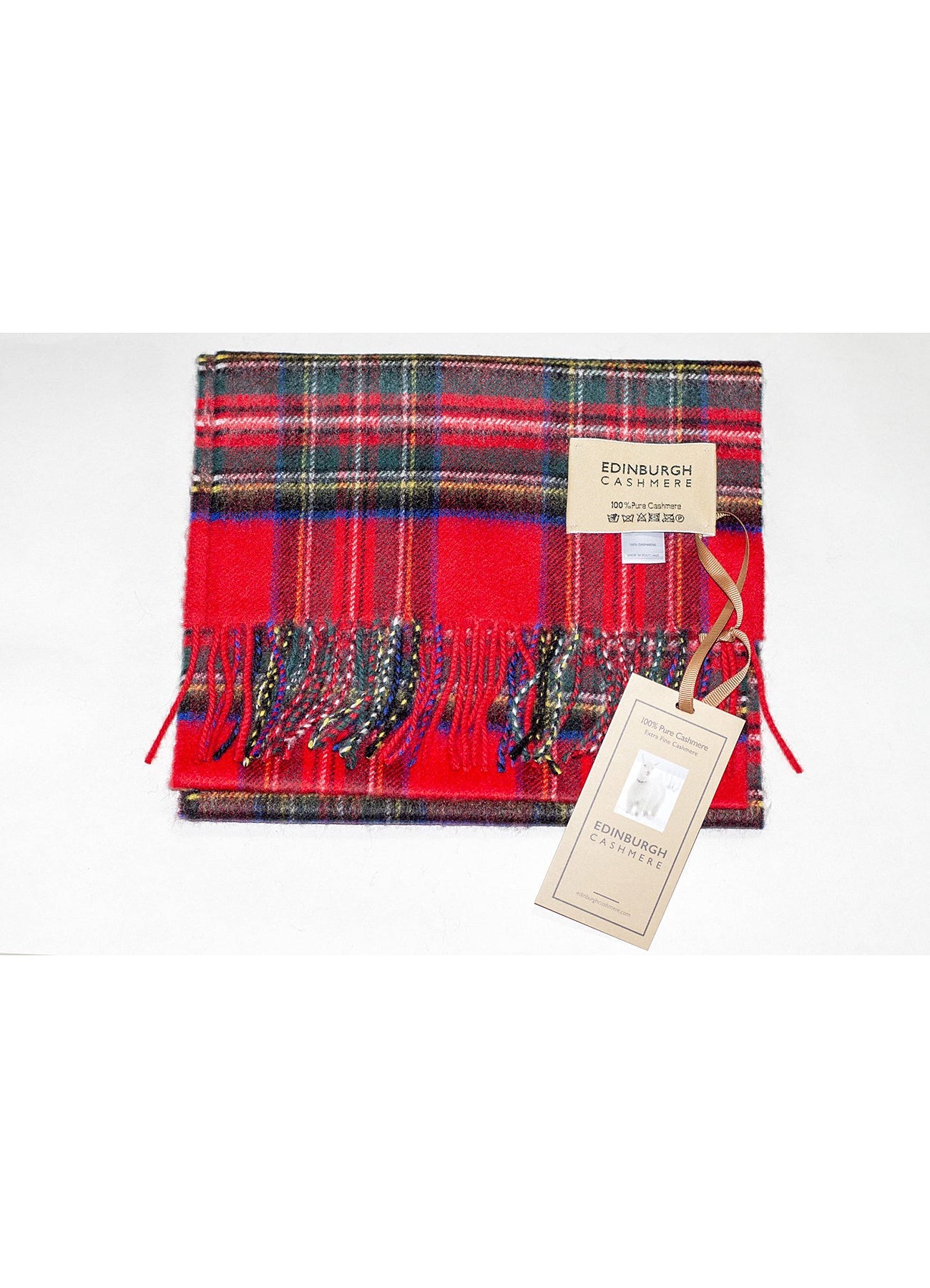 ロイヤル スチュワート - スコットランド製スカーフ 100% ピュア カシミア