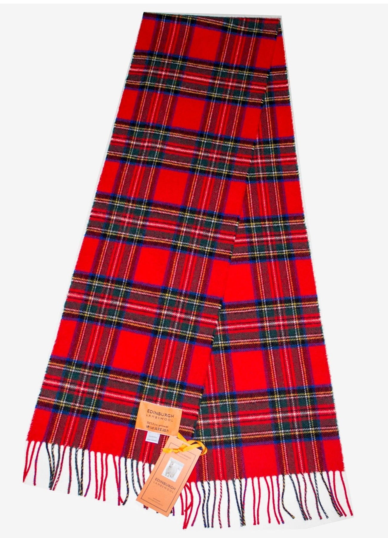 ロイヤル スチュワート - スコットランド製スカーフ 100% ピュア カシミア