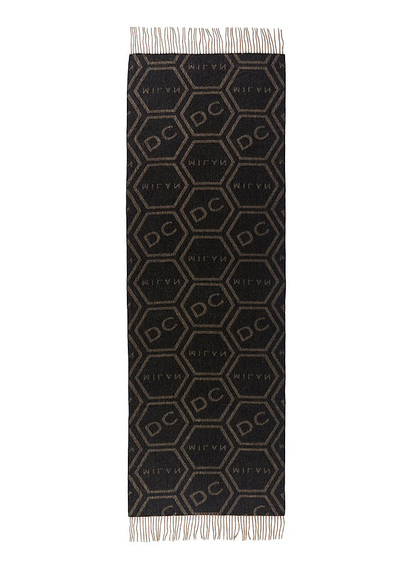 DC Monogram Charcoal Stole 100% Pure Lambswool